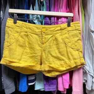 Juicy Couture Yellow Linen Shorts Sz 4